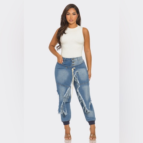 #06 Drama Denim Joggers-LAST ONE - Picture 4 of 5